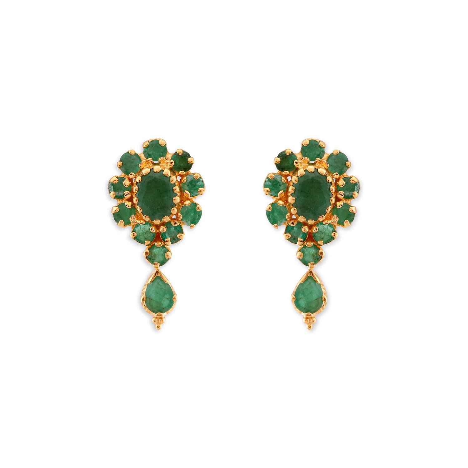Emerald gold earrings tanishq discount