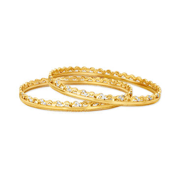 Charming Yellow Gold Coronet Bangles