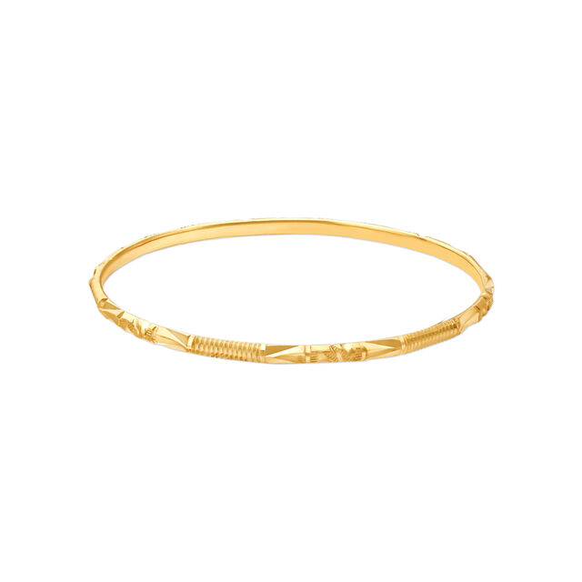 Ornate Yellow Gold Carved Bangles 