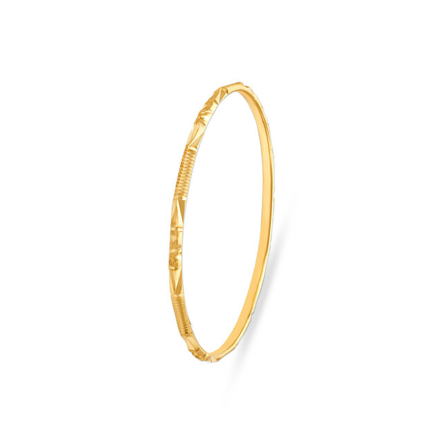 Ornate Yellow Gold Carved Bangles,,hi-res