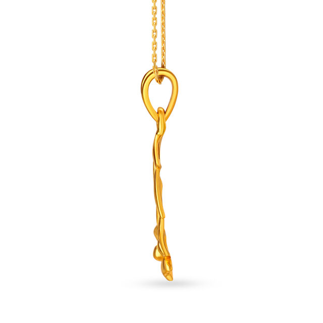 Bewitching 18 Karat Yellow Gold Floral Leaf Pendant 2