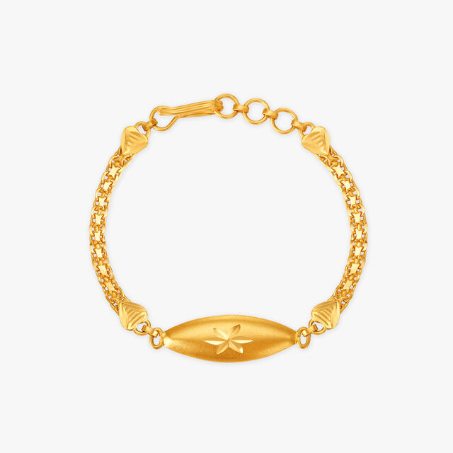 Buy Charming Textured Floral Gold Bracelet for Kids at Best Price