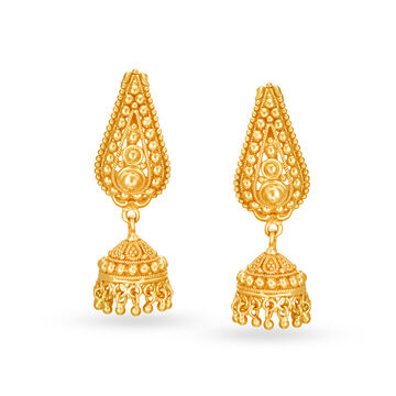 Regal 22 Karat Yellow Gold Drop Earrings