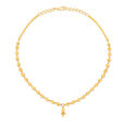 Distinctive Yellow Gold Etched Necklace and Earrings Set 2