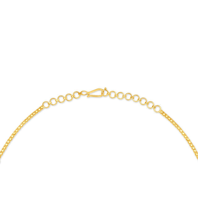 Distinctive Yellow Gold Etched Necklace and Earrings Set 3