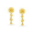 Distinctive Yellow Gold Etched Necklace and Earrings Set 4
