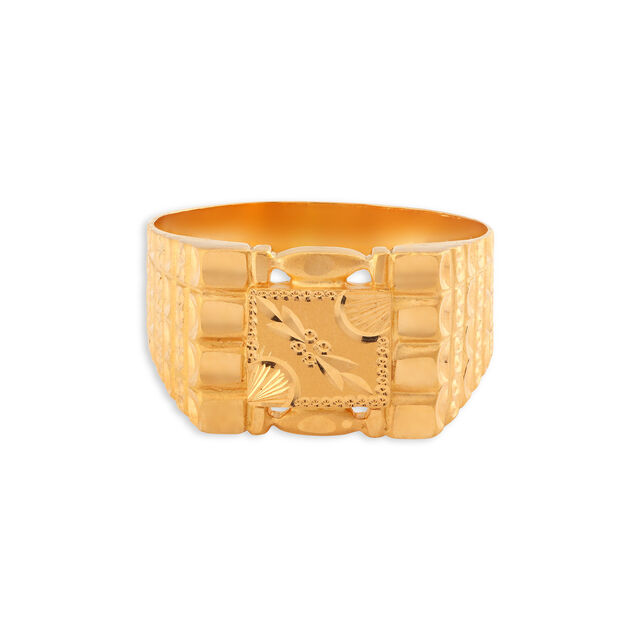 Dazzling 22 Karat Yellow Gold Grid Pattern Finger Ring,,hi-res 4