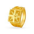 Geometric 22 Karat Yellow Gold Finger Ring,,hi-res 