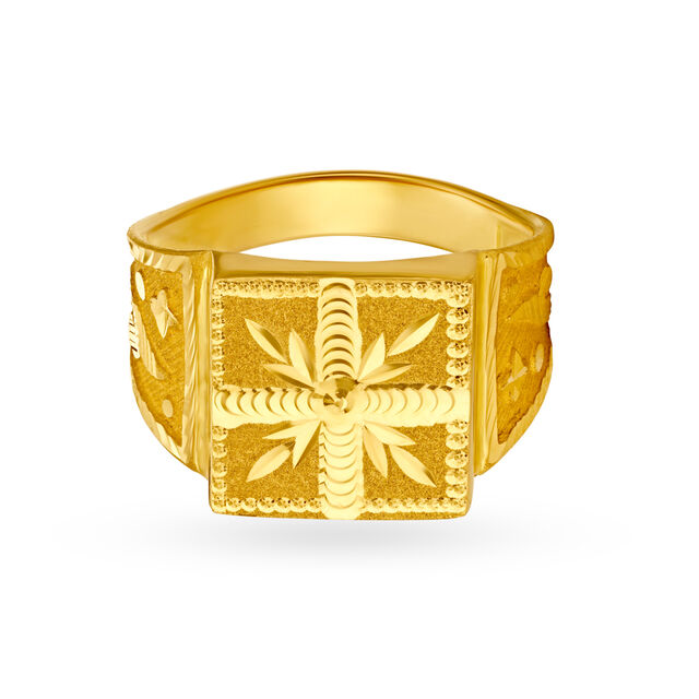 Geometric 22 Karat Yellow Gold Finger Ring,,hi-res 2