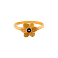 Simplistic 22 Karat Yellow Gold Textured Flower Finger Ring,,hi-res 4