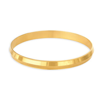 Minimalist Yellow Gold Ridged Kada