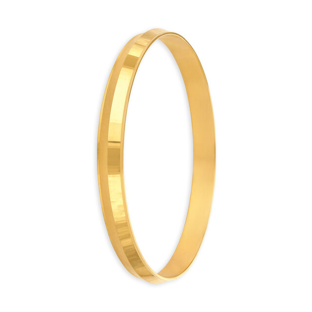 Minimalist Yellow Gold Ridged Kada,,hi-res 2
