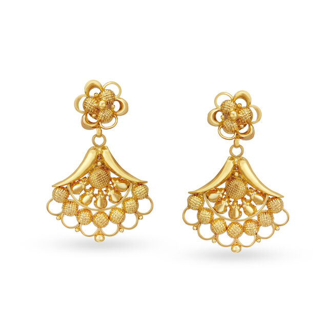 Exquisite Yellow Gold Bell Necklace and Earrings Set,,hi-res 3