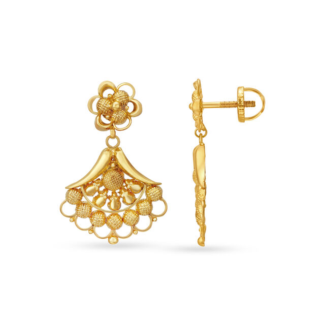 Exquisite Yellow Gold Bell Necklace and Earrings Set,,hi-res 4