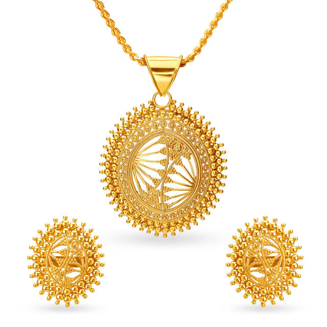 Radiant Gold Pendant and Earrings Set,,hi-res 