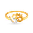 Auspicious 22 Karat Yellow Gold Om Finger Ring,,hi-res 2