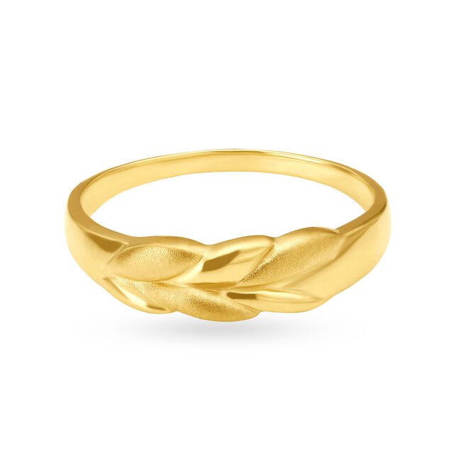 Exciting 22 Karat Yellow Gold Leaf Finger Ring,,hi-res