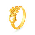 Exquisite 22 Karat Yellow Gold Leaf Finger Ring 