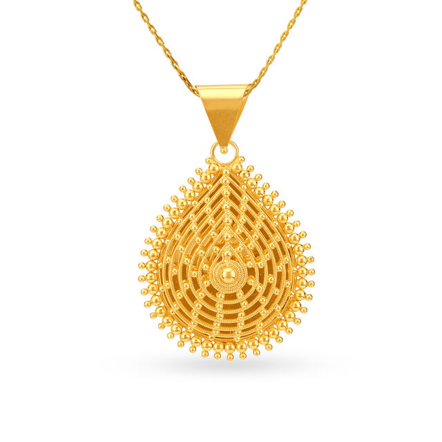 Suave 22 Karat Yellow Gold Teardrop Pendant,,hi-res 