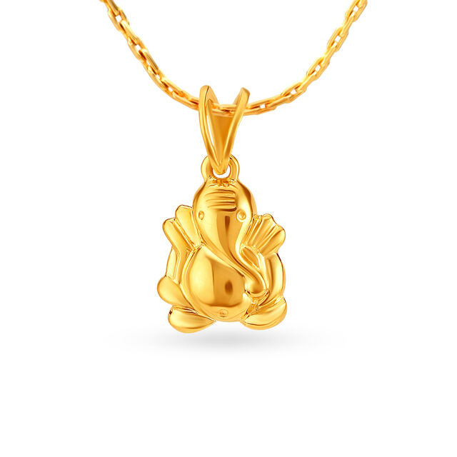 Yellow Gold Ganesh Pendant,,hi-res
