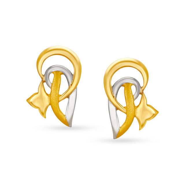 Artistic 22 Karat Yellow Gold Floristic Stud Earrings