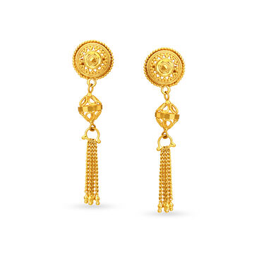 Line Drop Gold Earrings