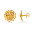 Beautiful 22 Karat Yellow Gold Floral Studs 3