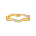 Splendid Yellow Gold Waved Bangle 