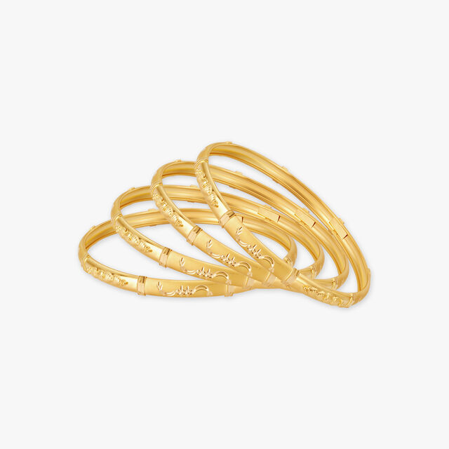 Engraved Gold Bangles 