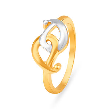 Elegant 22 Karat Gold Intertwined Paisley Ring
