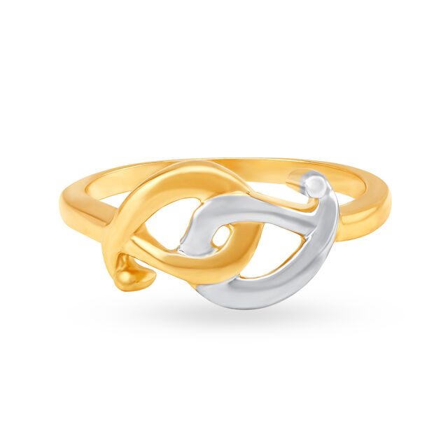 Elegant 22 Karat Gold Intertwined Paisley Ring