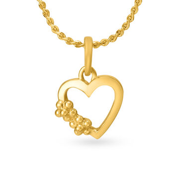 Aesthetic 22 Karat Yellow Gold Heart Pendant