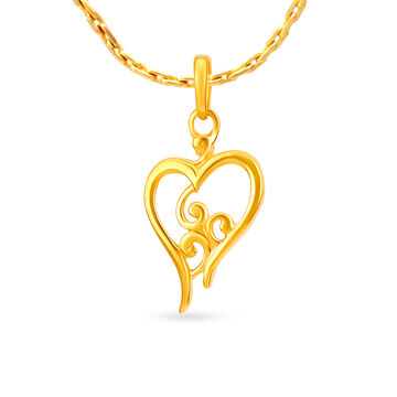 Adorable 18 Karat Yellow Gold Heart Pendant