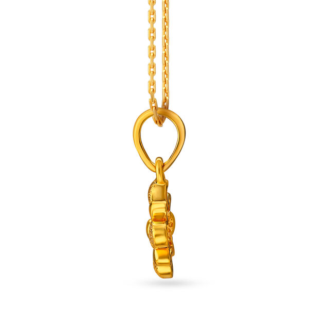 Charming 22 Karat Yellow Gold Flower Pendant,,hi-res