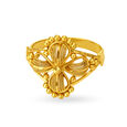Extraordinary 22 Karat Yellow Gold Beaded Floral Finger Ring,,hi-res 2