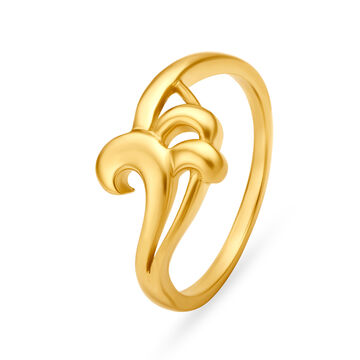 Enchanting 22 Karat Yellow Gold Abstract Motif Ring