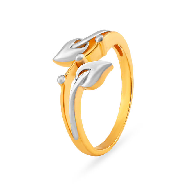 Ethereal 22 Karat Yellow Gold Leaf Finger Ring,,hi-res