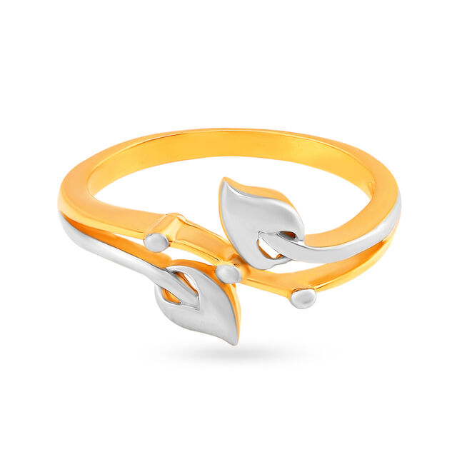 Ethereal 22 Karat Yellow Gold Leaf Finger Ring,,hi-res