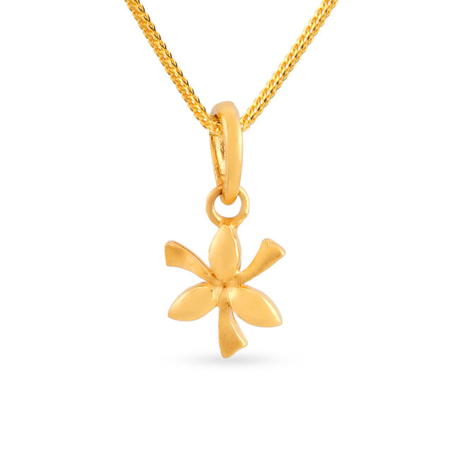 Delicate Floral Gold Pendant,,hi-res 