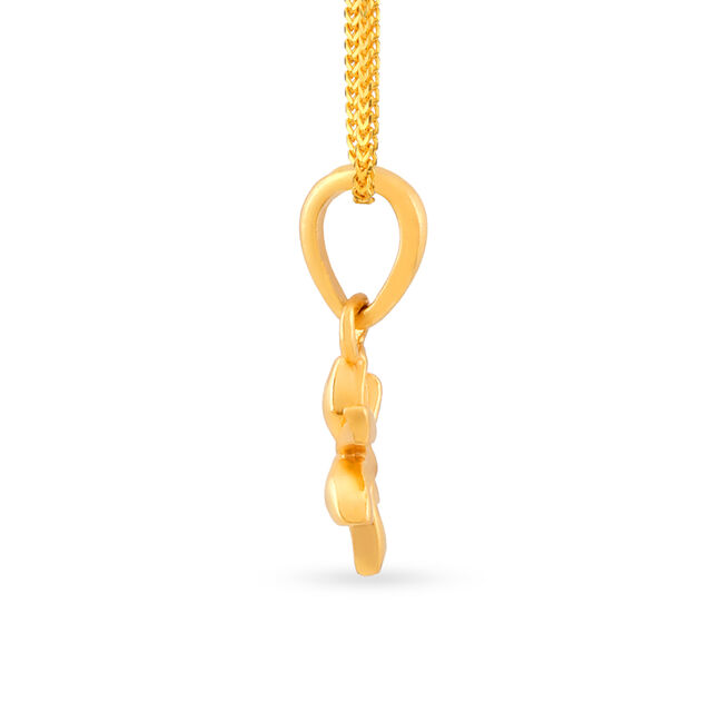 Delicate Floral Gold Pendant,,hi-res 2