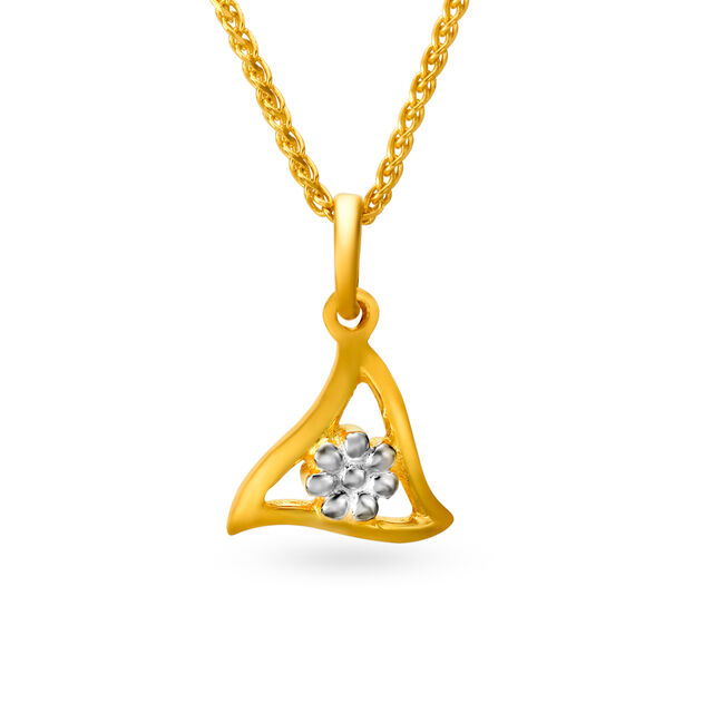 Dainty Floral Gold Pendant