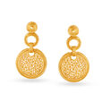 Fascinating 22 Karat Yellow Gold Filigree Patterned Drop Earrings,,hi-res 