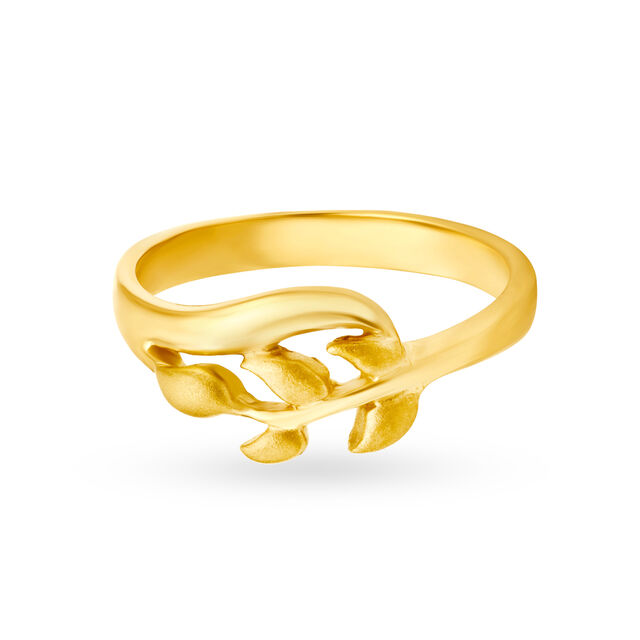 Arresting 22 Karat Yellow Gold Leaf Pattern Ring,,hi-res 2