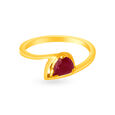 Simplistic 22 Karat Gold And Ruby Teardrop Ring,,hi-res 2