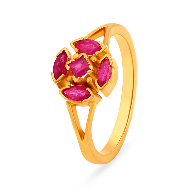 Luxurious 22 Karat Gold And Ruby Finger Ring,,hi-res 