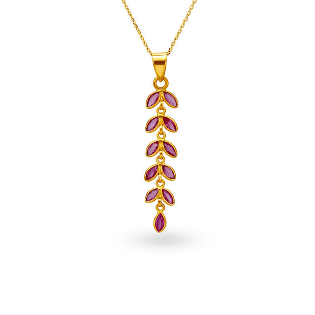 Mona Ruby Pendant Earrings Set 4