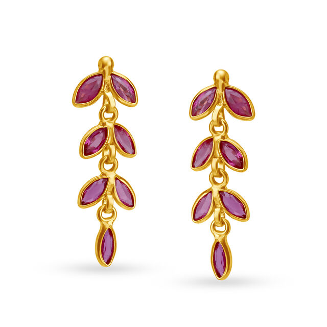 Mona Ruby Pendant Earrings Set 5