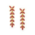 Blooming Ruby Vine Drop Earrings 