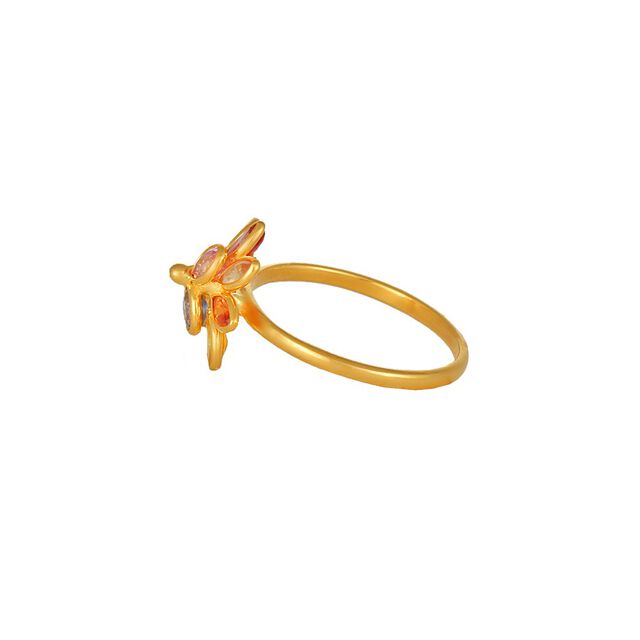 Antique 22 Karat Yellow Gold Floral Finger Ring,,hi-res 2