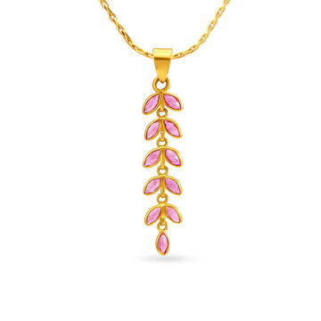Pleasing 22 Karat Yellow Gold Petal Pendant